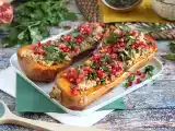 Opskrift Butternut fyldt med quinoa og granatæble