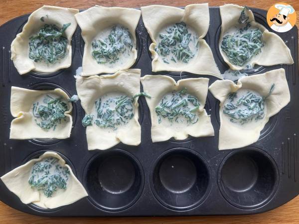 Mini butterdej med spinat og gedeost - Forberedelse trin 8